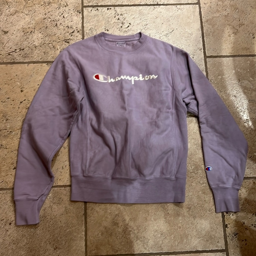 Champion Reverse Weave Crewneck Sweatshirt Purple EUC No Fade